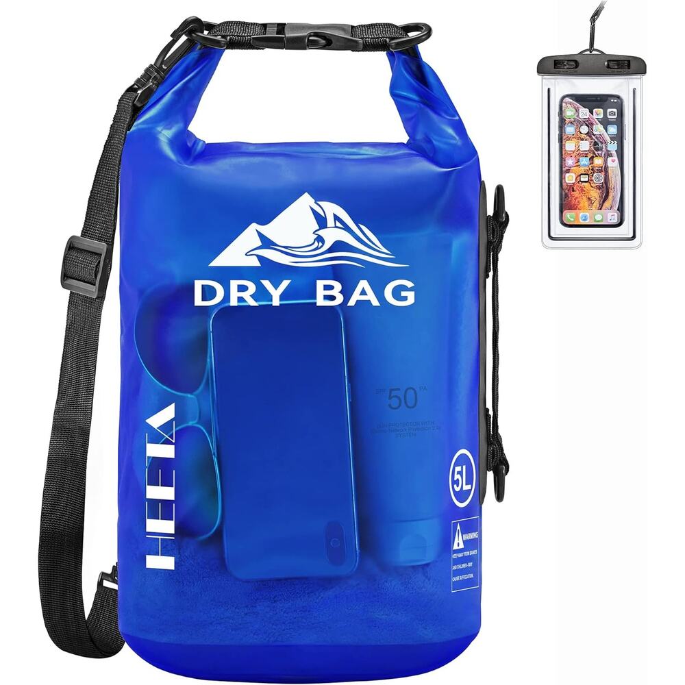 NEW HEETA Waterproof 20L Roll Top Lightweight Dry Storage Bag Backpack Dark Blue